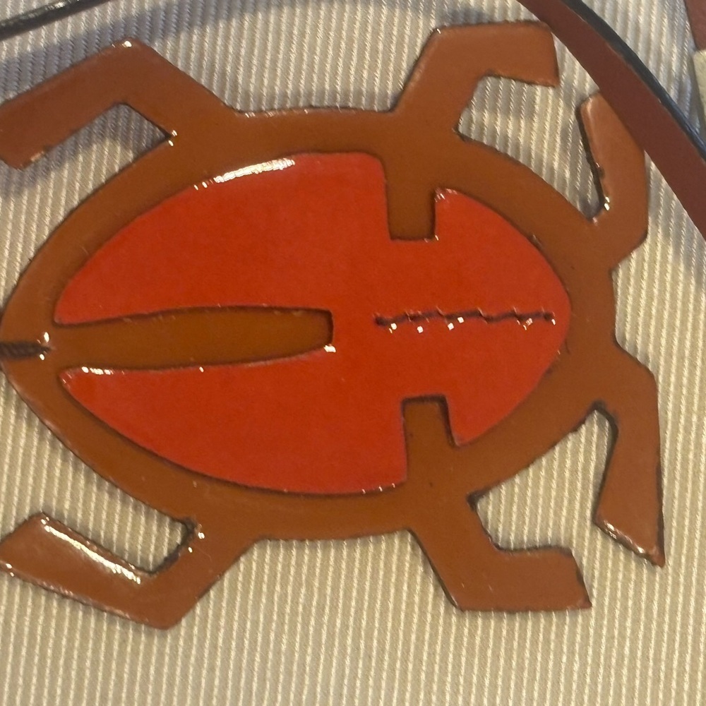 🌸Mom’s Sale PRADA Beige and Red Bag Charm with Bug Design or NECKLACE $260 - Picture 3 of 6